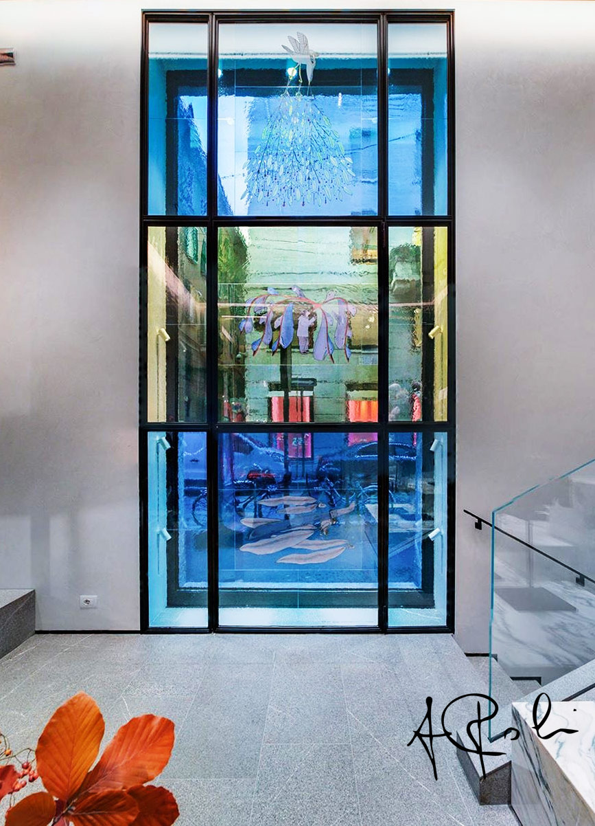 Arte Poli - Vetrata artistica in vetro soffiato