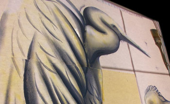 Pittura su vetro a grisaglia